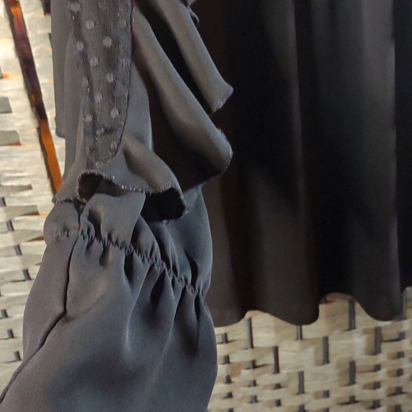 Ann Taylor Loft Dot Laced Ruffle Sleeve Blouse L - Picture 15 of 15